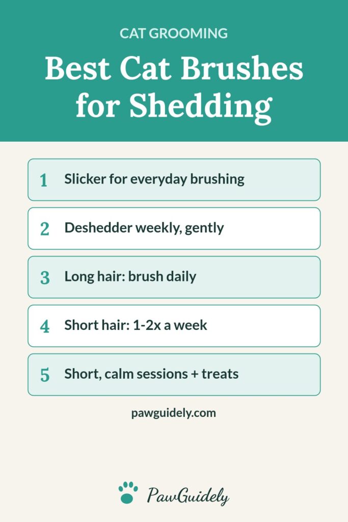 Pinterest graphic: best cat brushes for shedding