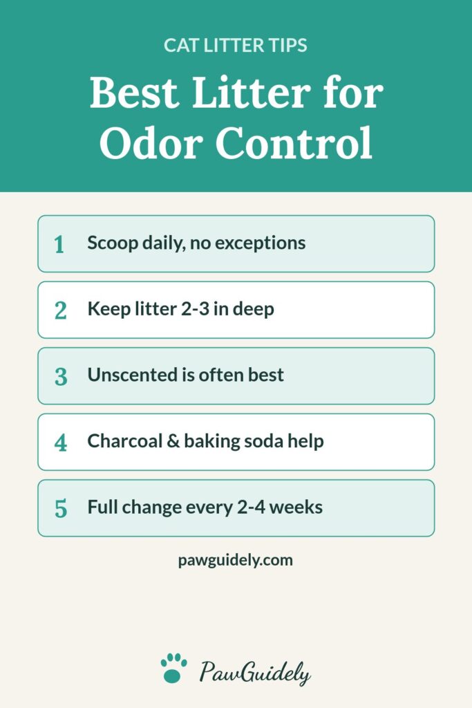 Pinterest graphic: best cat litter for odor control