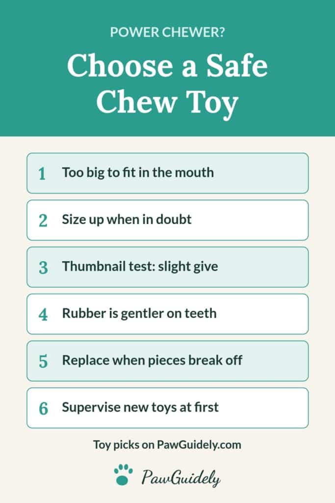 Pinterest pin: how to choose a safe chew toy for a power chewer