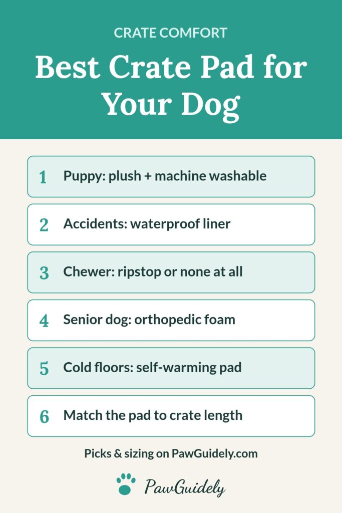 Pinterest pin: how to pick the right crate pad for your dog