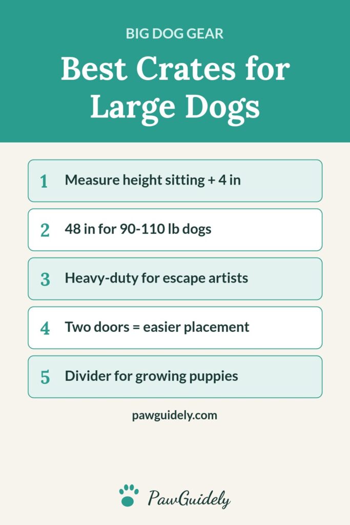 Pinterest graphic: best dog crates for large dogs