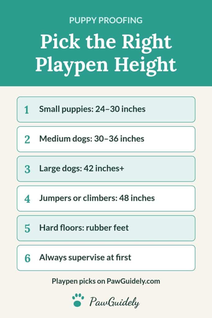 Pinterest pin: what height dog playpen you need