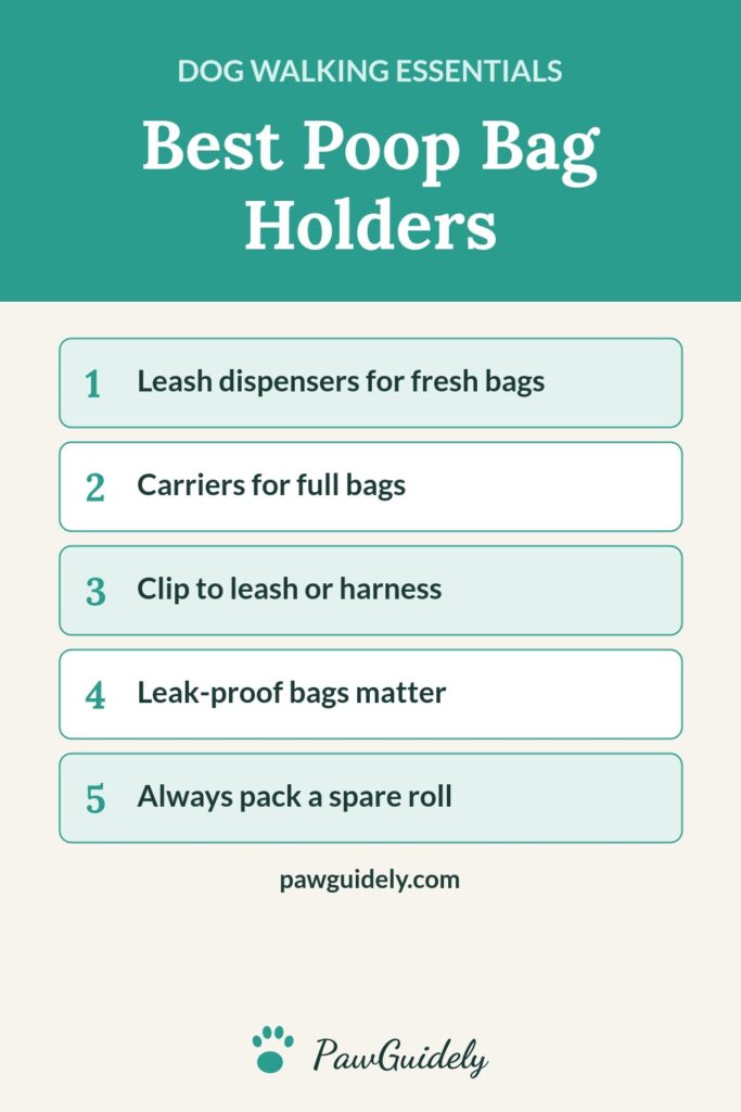 Pinterest graphic: best dog poop bag holders