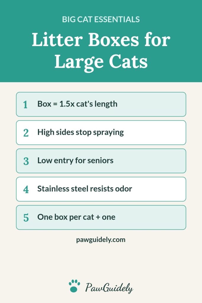 Pinterest graphic: best litter boxes for large cats