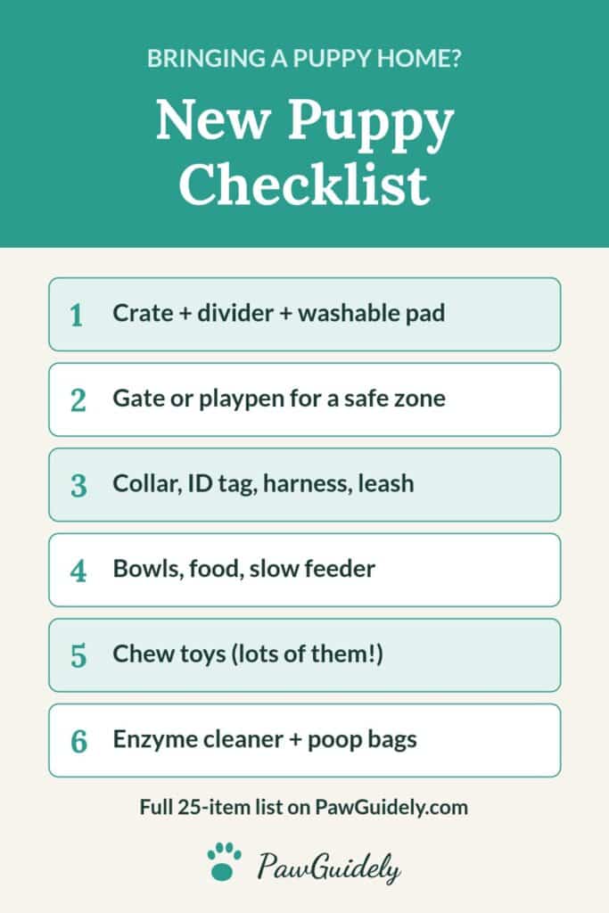 Pinterest pin: new puppy checklist of essentials