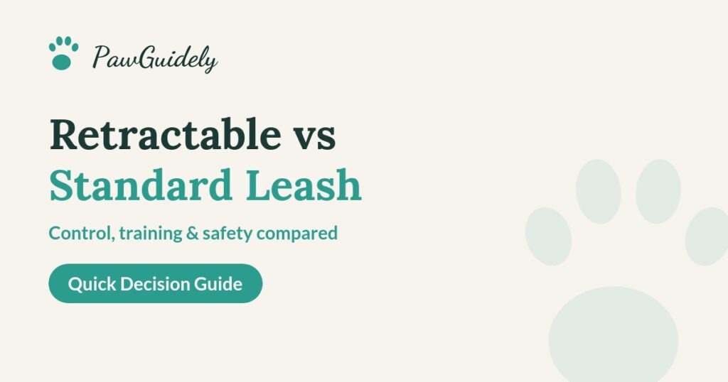 Retractable leash vs standard leash guide from PawGuidely